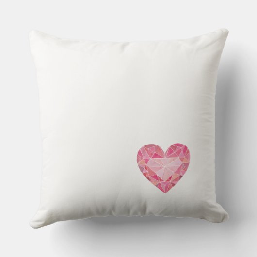 Roze Waterverf Hart Glam Diamant MR&MRS Chic Kussen (Achterkant)