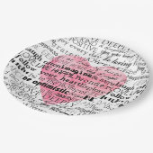 Roze Waterverf hart Inspirerend woorden Papieren Bordje (Gekanteld)