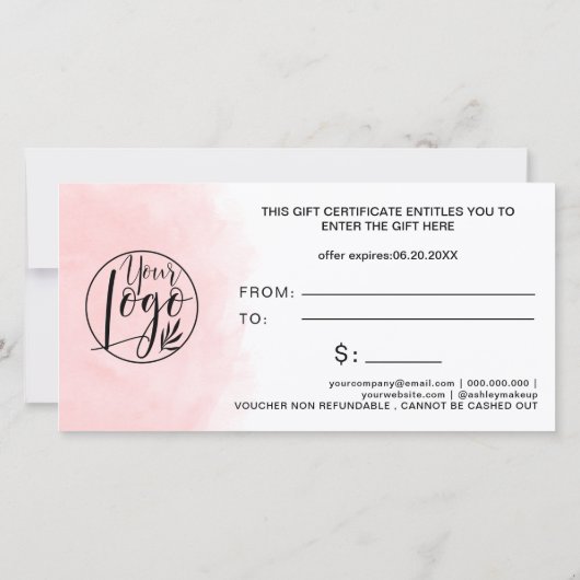 roze waterverf hart logo cadeaubon (Achterkant)