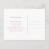 Roze Waterverf hart Opslaan Briefkaart Datum (Achterkant)