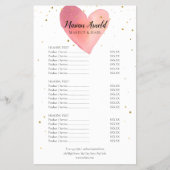 Roze Waterverf Hart Salon Service Menu (Voorkant)