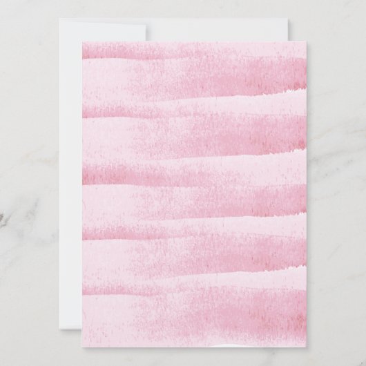 Roze Waterverf Hart Uitnodiging (Achterkant)