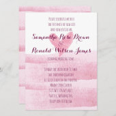 Roze Waterverf Hart Uitnodiging (Voorkant / Achterkant)