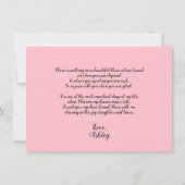 Roze Waterverf hart zijn mijn bruidsmeisje gedicht Kaart (Achterkant)