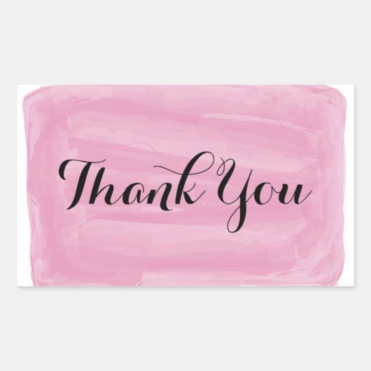 Roze Waterverf Hartelijk dank Stickers (Voorkant)