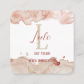 Roze Waterverf Hartelijk dank Vierkante Visitekaartje (Voorkant)