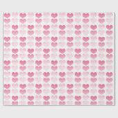 Roze Waterverf Harten Cadeaupapier (Vlak)