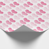 Roze Waterverf Harten Cadeaupapier (Hoek)