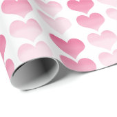 Roze Waterverf Harten Cadeaupapier (Rol Hoek)