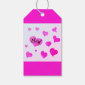 Roze waterverf harten Custom Paar naam initialen Cadeaulabel (Voorkant)
