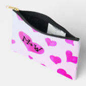 Roze waterverf harten Custom Paar naam initialen Etui (Open)