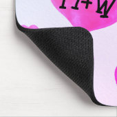 Roze waterverf harten Custom Paar naam initialen Muismat (Hoek)