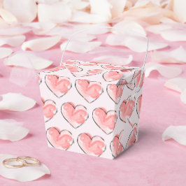 Roze Waterverf Harten Elegante Trouw Baby Shower Bedankdoosjes