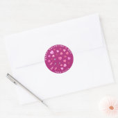 Roze Waterverf Harten en pijlen Valentijnsdag Ronde Sticker (Envelop)