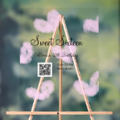 Roze waterverf harten QR Sweet zestien verjaardag Acryl Bord (Neutraal)