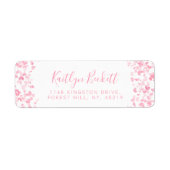 Roze waterverf harten romantische Valentijnsdag Etiket (Voorkant)