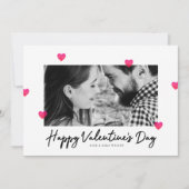 Roze Waterverf Harten Valentijnsdag Fotokaart (Voorkant)