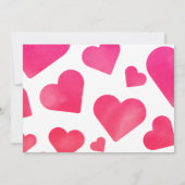 Roze Waterverf Harten Valentijnsdag Fotokaart (Achterkant)