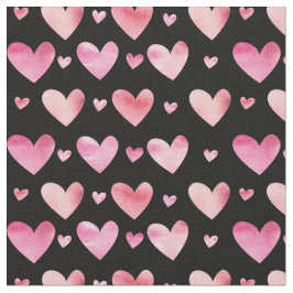 Roze Waterverf Harten Valentijnse Stof