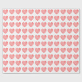 Roze waterverf hartpatroon cadeaupapier (Vlak)