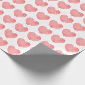 Roze waterverf hartpatroon cadeaupapier (Hoek)