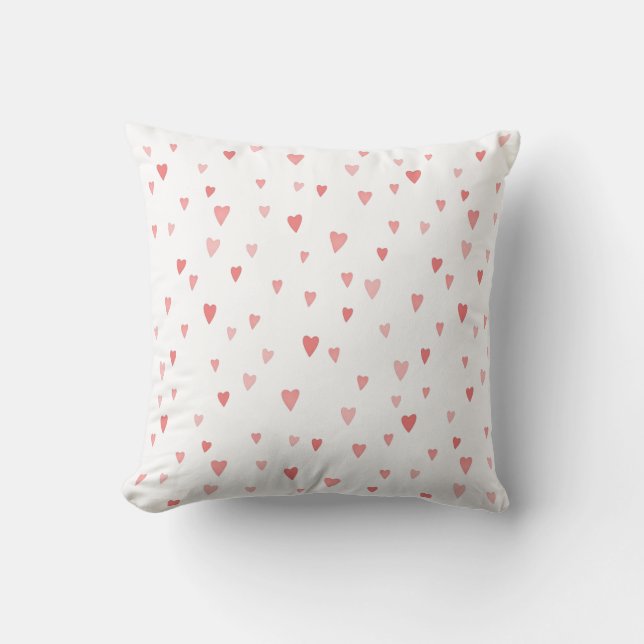 Roze Waterverf Hartpatroon Decoratie Kunst Kussen (Voorkant)