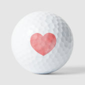 Roze waterverf hartpatroon golfballen (Voorkant)