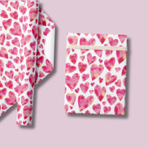 Roze waterverf hartpatroon met liefde