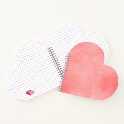 Roze waterverf hartpatroon notitieboek (Binnen)