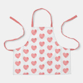 Roze waterverf hartpatroon schort (Voorkant)