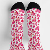 Roze Waterverf Hartpatroon Sokken (Top)