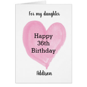 Roze Waterverf Hartslag 36e verjaardag