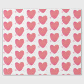 Roze Waterverf Heart Cadeaupapier (Vlak)