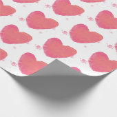 Roze Waterverf Heart Cadeaupapier (Hoek)