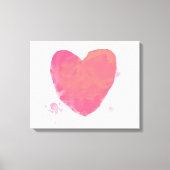 Roze Waterverf Heart Canvas Afdruk (Voorkant)