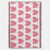 Roze Waterverf Heart Deken (Voorkant Verticaal)