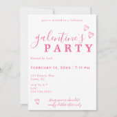 Roze Waterverf Heart Galentine's Invitation Kaart (Voorkant)