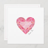Roze Waterverf Heart Gem Love Note Romantisch (Voorkant / Achterkant)