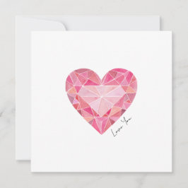 Roze Waterverf Heart Gem Love Note Romantisch