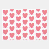 Roze Waterverf Heart Inpakpapier Vel (Voorkant 2)