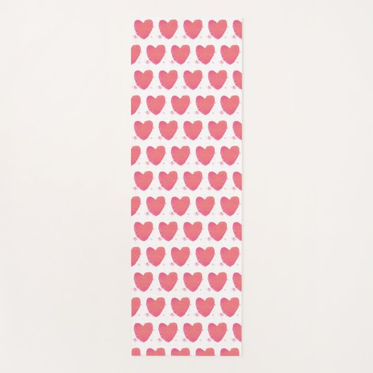 Roze Waterverf Heart Yogamat (Voorkant)