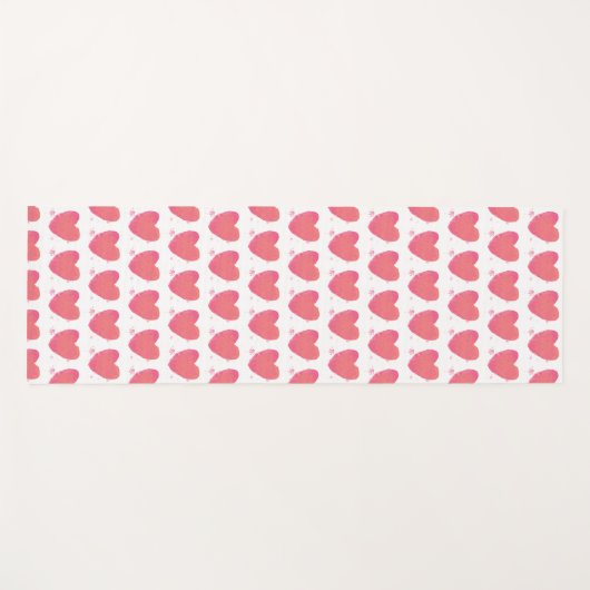 Roze Waterverf Heart Yogamat (Voorkant (horizontaal))