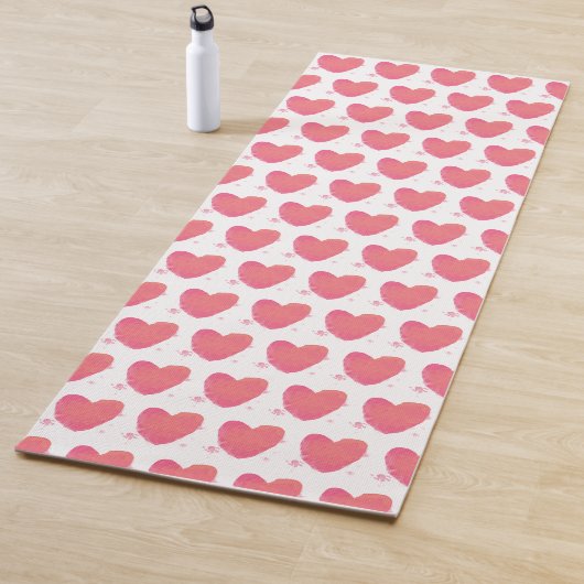 Roze Waterverf Heart Yogamat (In situ)