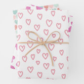 Roze Waterverf Hearts Cute Valentijnsdag Inpakpapier Vel (In situ)