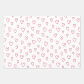 Roze Waterverf Hearts Cute Valentijnsdag Inpakpapier Vel (Voorkant)
