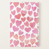 Roze Waterverf Hearts Patroon Notitieboek (Achterkant)