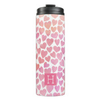 Roze Waterverf Hearts Patroon