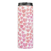 Roze Waterverf Hearts Patroon Thermosbeker (Achterkant)