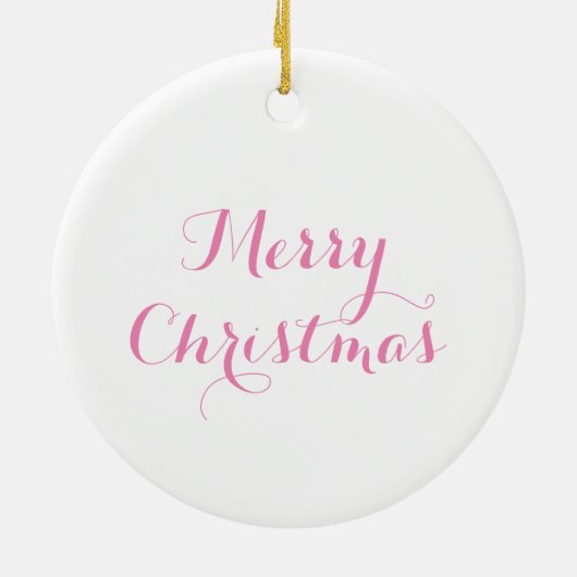 Roze Waterverf Herten Keramische Kerst Ornament (Achterkant)