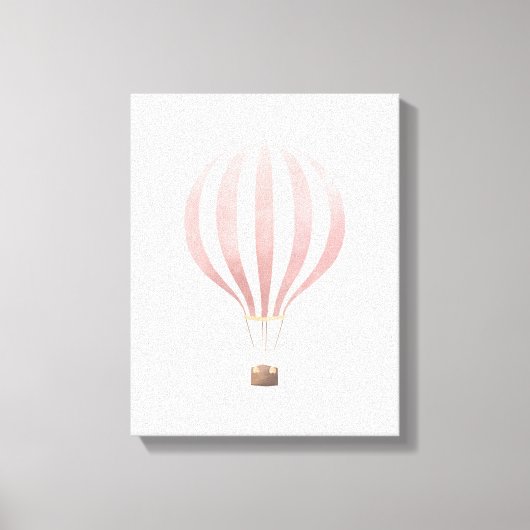 roze Waterverf heteluchtballon Canvas Afdruk (Voorkant)